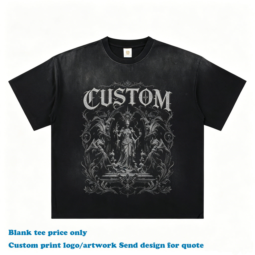 Custom 100% Cotton T-shirt Round Neck Drop Shoulder Washed Vintage High Quality New Style Wholesale Casual Fashion T-shirt