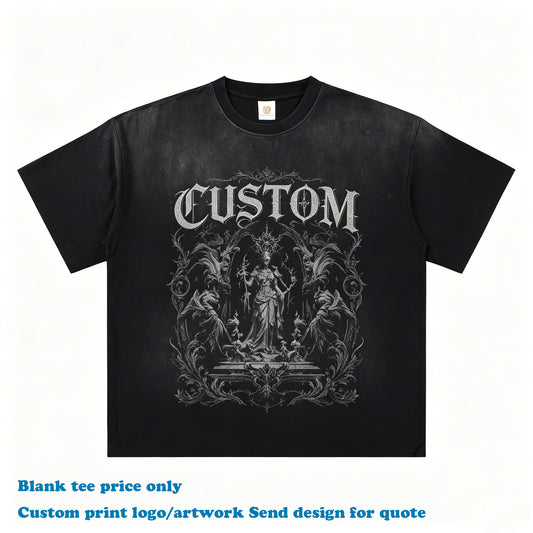 Custom 100% Cotton T-shirt Round Neck Drop Shoulder Washed Vintage High Quality New Style Wholesale Casual Fashion T-shirt