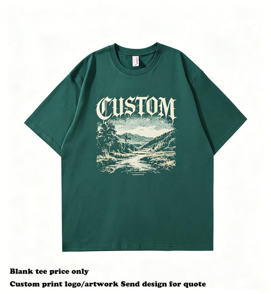 Men's T-shirts Summer Short Sleeve High Quality New Design Custom Embroidery logo O-neck Blank Streetwear Personalized T-shirt
