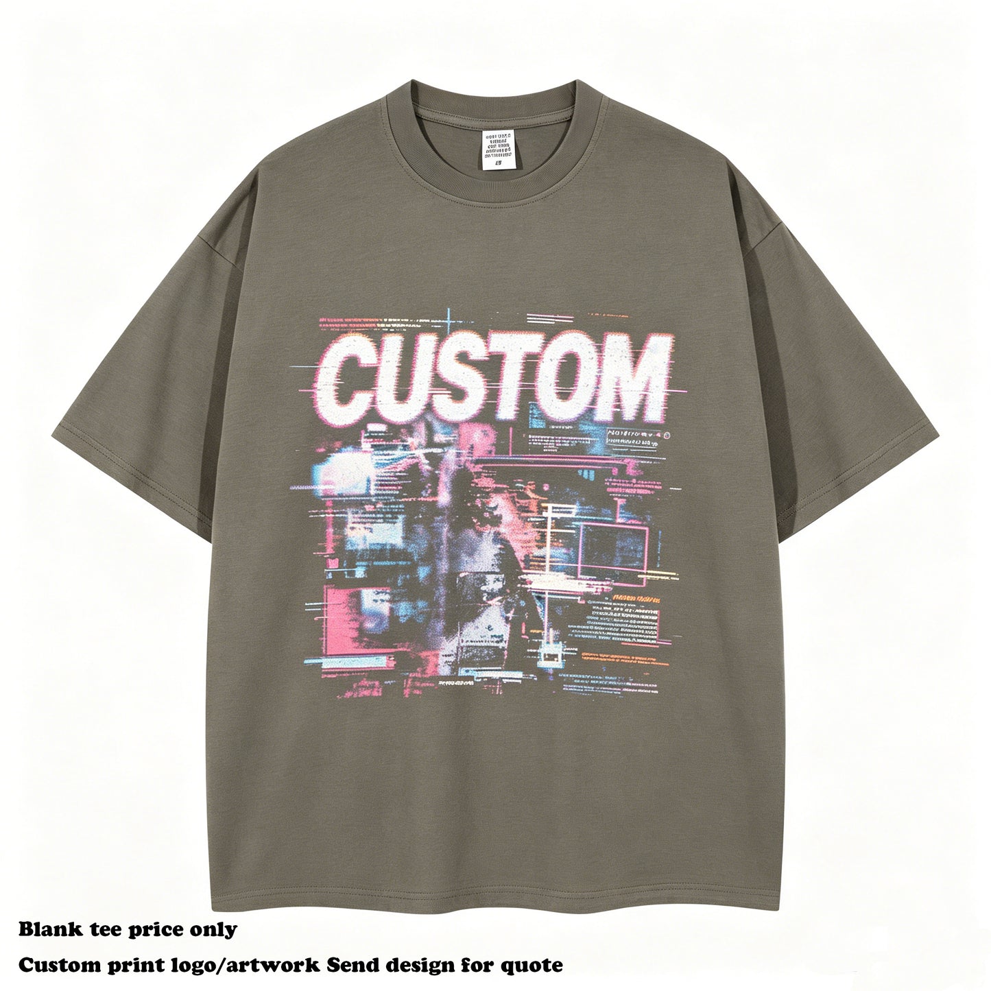 100% Cotton Drop Shoulder T-shirt Streetwear Men's Wholesale Embroidery logo Wholesale High Quality Round Neck Fashion T-shirt
