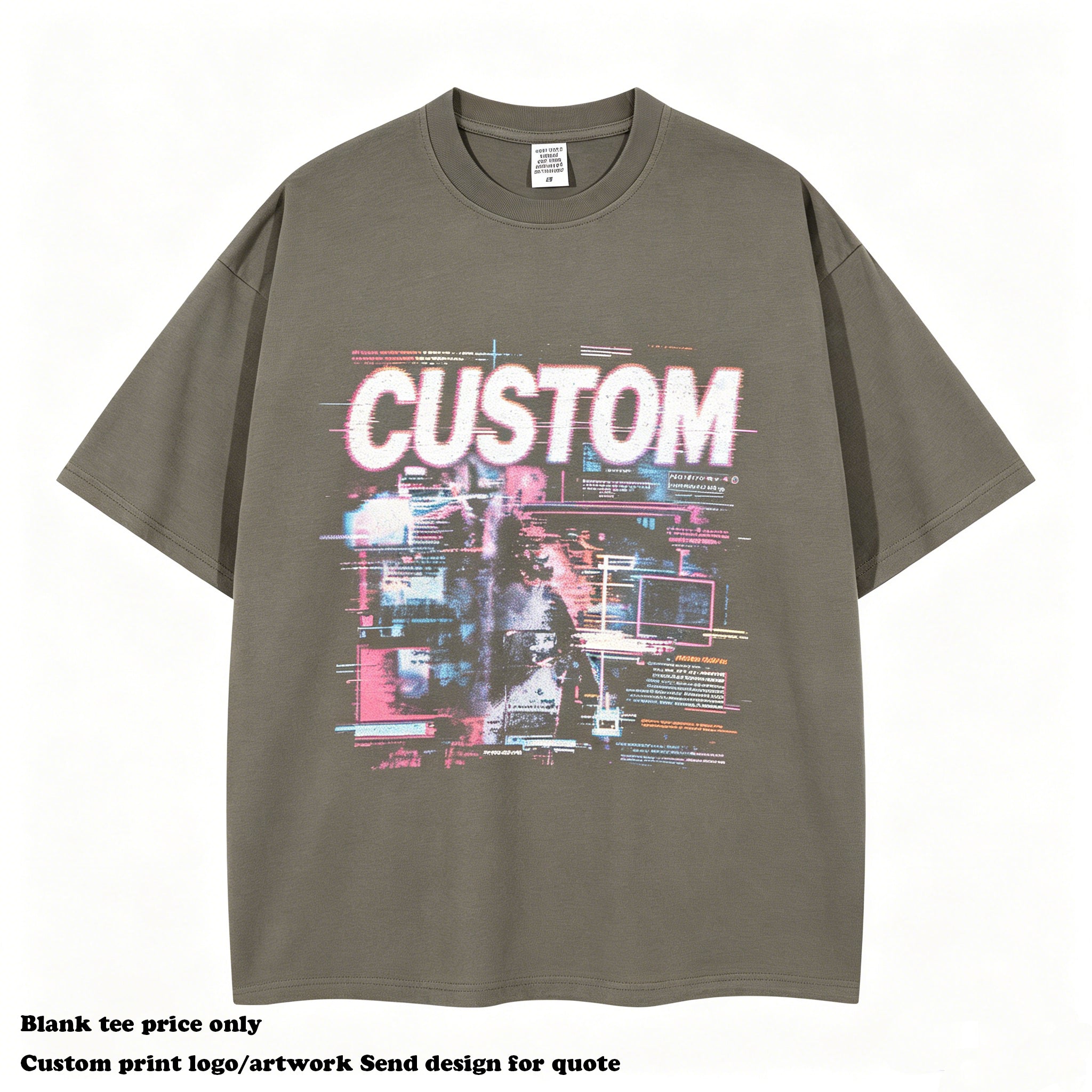 100% Cotton Drop Shoulder T-shirt Streetwear Men's Wholesale Embroidery logo Wholesale High Quality Round Neck Fashion T-shirt