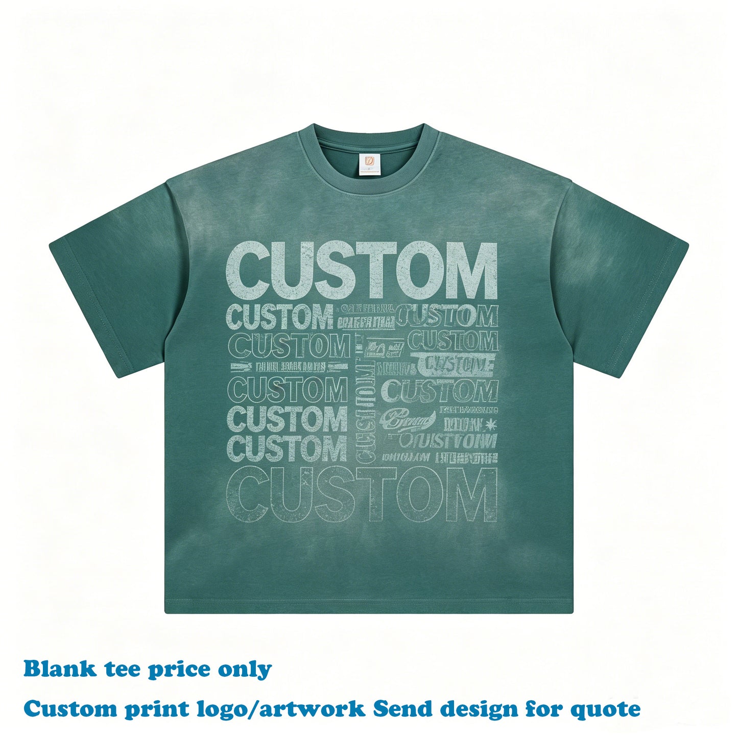 Heavyweight Tshirts Vintage Custom Loose Wax Printing High Quality 100% Cotton Streetwear Wholesale Men's Personalized T-shirt