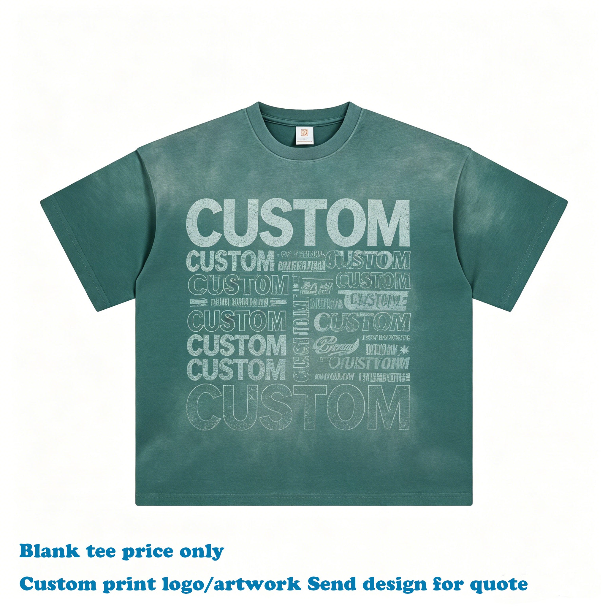 Heavyweight Tshirts Vintage Custom Loose Wax Printing High Quality 100% Cotton Streetwear Wholesale Men's Personalized T-shirt