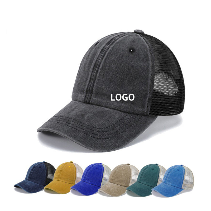 Customized Cap Blank Fashion Breathable Net High Quality Hot Sale Baseball Sport Acid Wase Cotton Embroidery logo Summer Caps