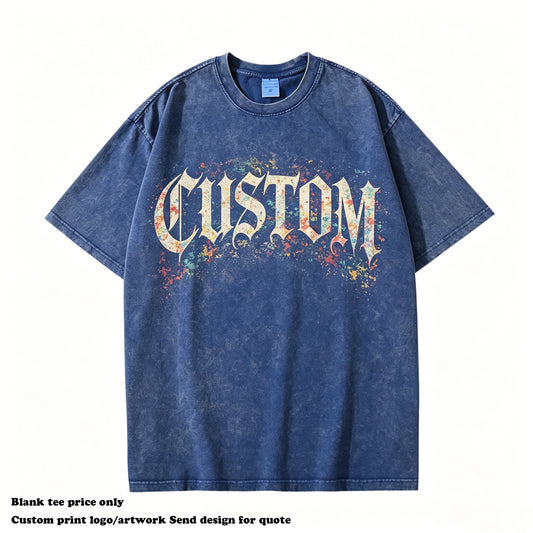 High Quality T-shirt Vintage Custom Washed New Design Streetwear O-neck Blank Short Sleeve Heavy Cotton Personalized T-shirt