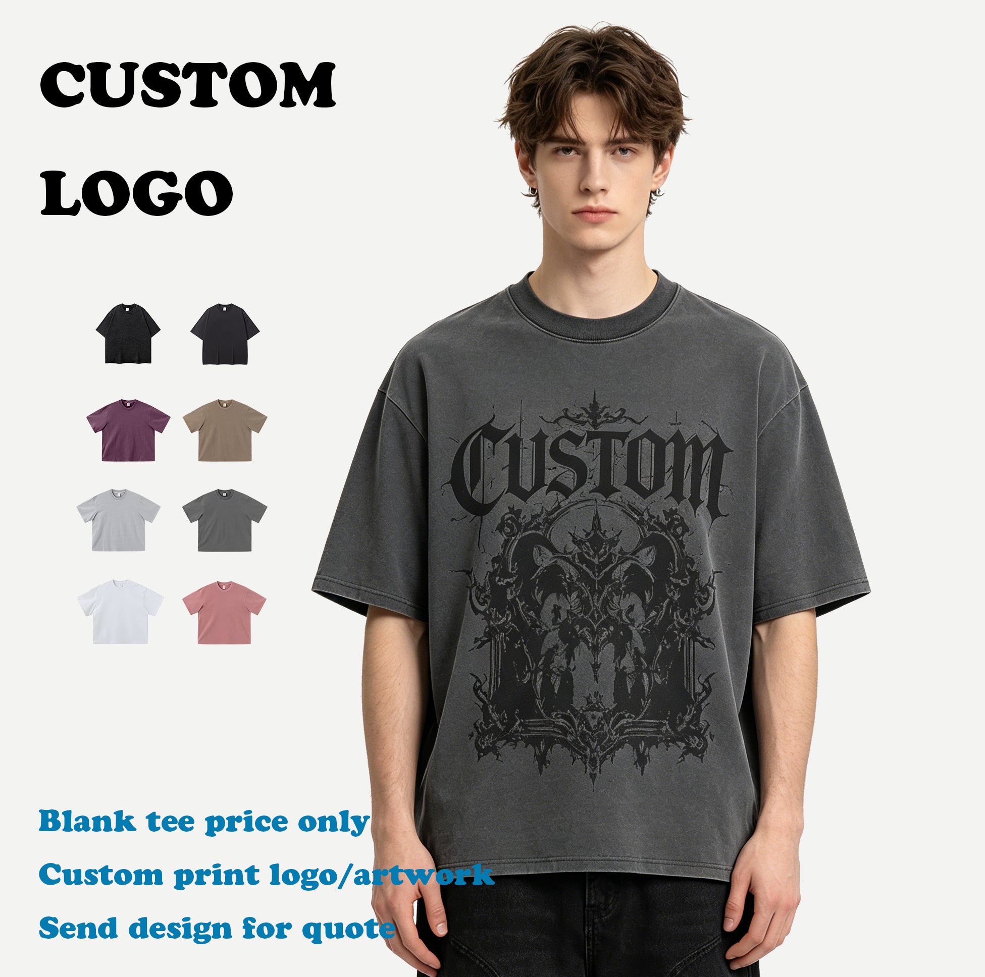 OEM Customized t Shirts Acid Wash Streetwear Vintage Short Style New Design Summer High Quality Round Neck Personalized T-shirt