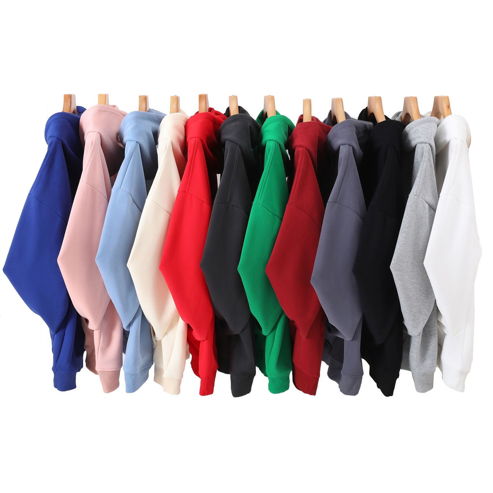 Custom Logo High Quality Cotton Drop Shoulder Cheap Multicolored Heavyweight Blank Oversized Custom Puff Print Thick Hoodies