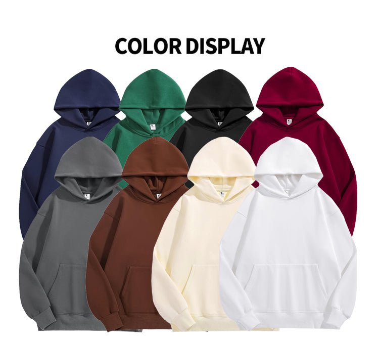 Mens Hoodies 500G Heavyweight Custom Puff Print Blank High Quality Wireless Drop Shoulder Streetwear Fashion Wholesale Hoodies