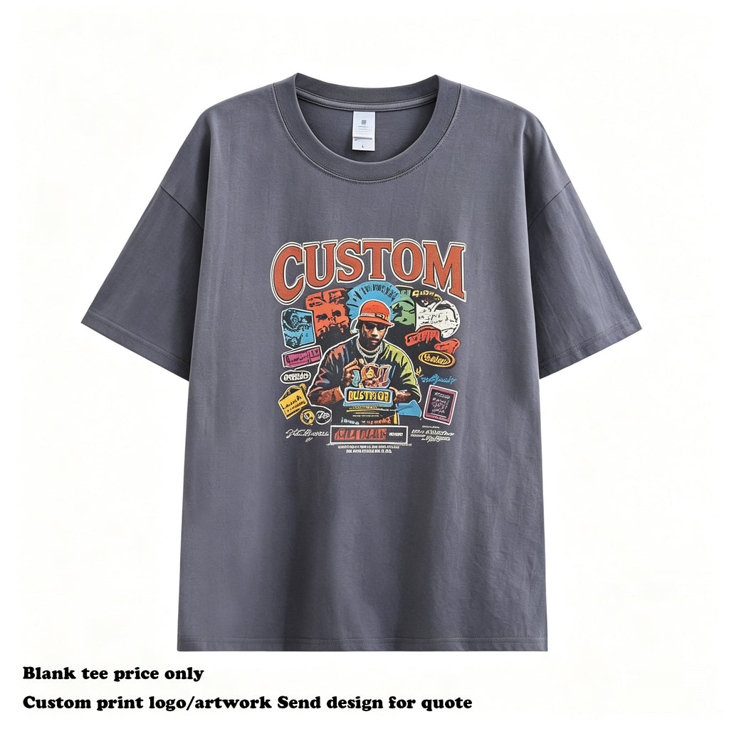 Hot Sell Wholesale Customized t Shirts High Quality New Design Summer Short Sleeve 100% Cotton Drop Shoulder Men's T-shirts