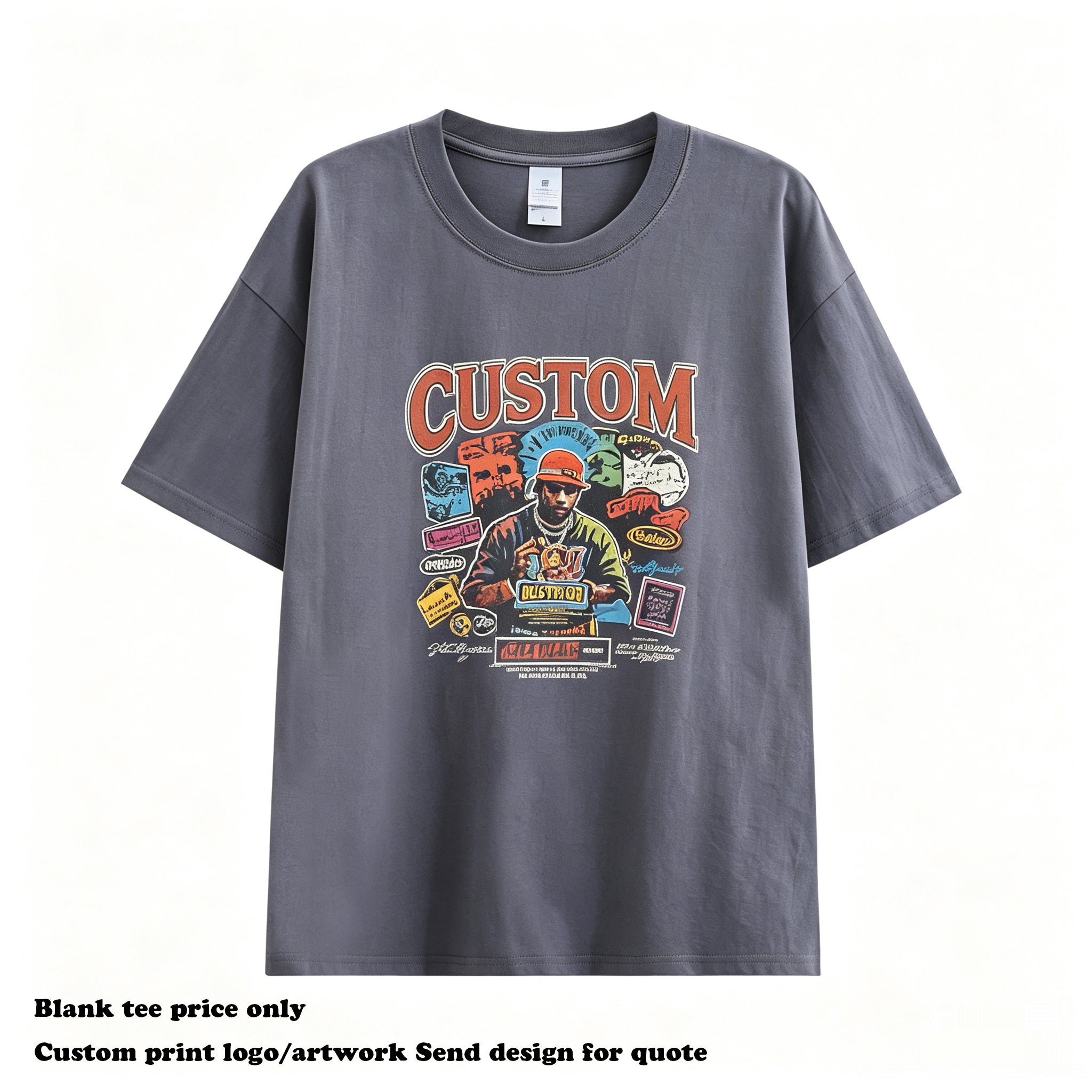 Hot Sell Wholesale Customized t Shirts High Quality New Design Summer Short Sleeve 100% Cotton Drop Shoulder Men's T-shirts