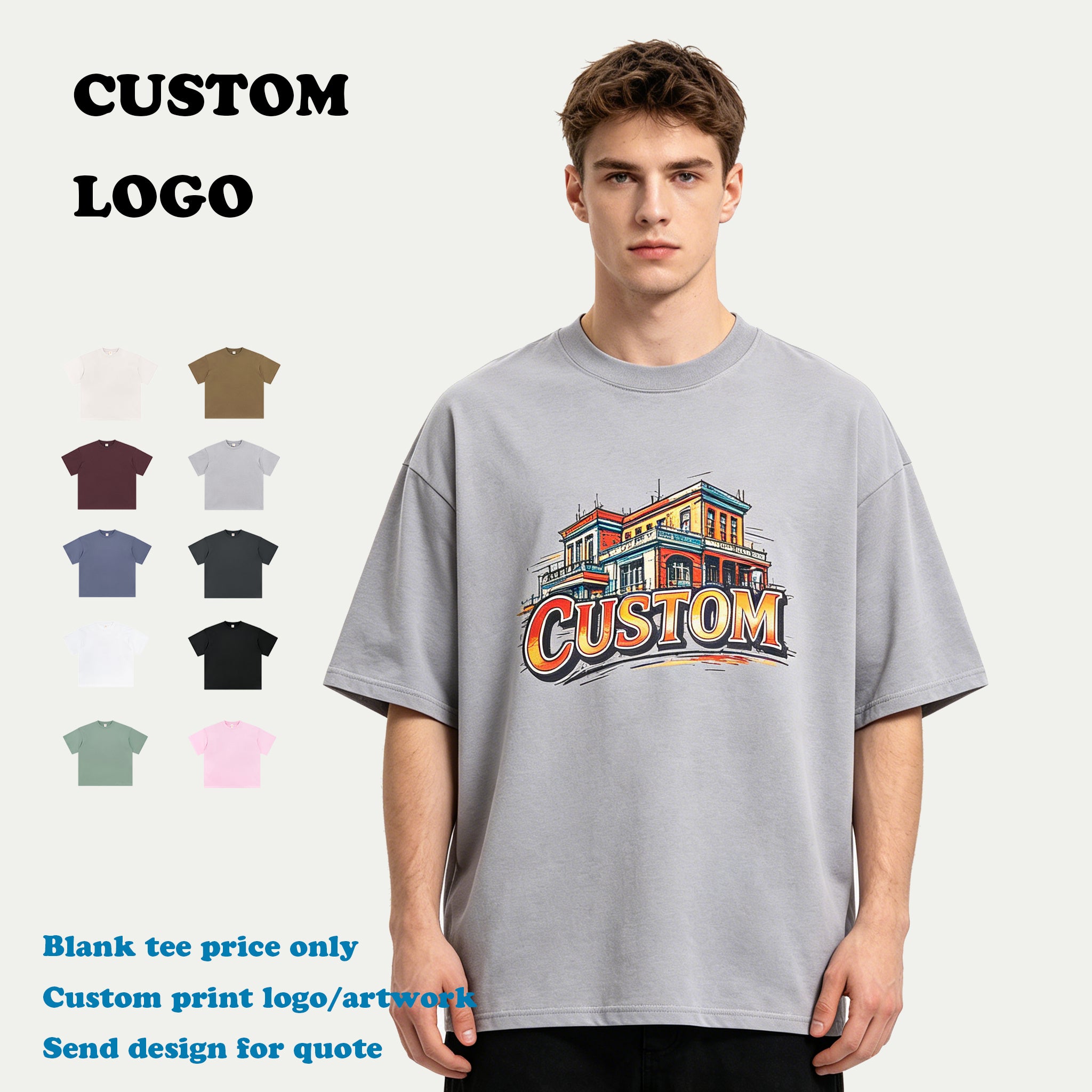 Oversized Customized t Shirts Streetwear Design Summer Short Sleeve Drop Shoulder High Quality Round Neck Wholesale T-shirts