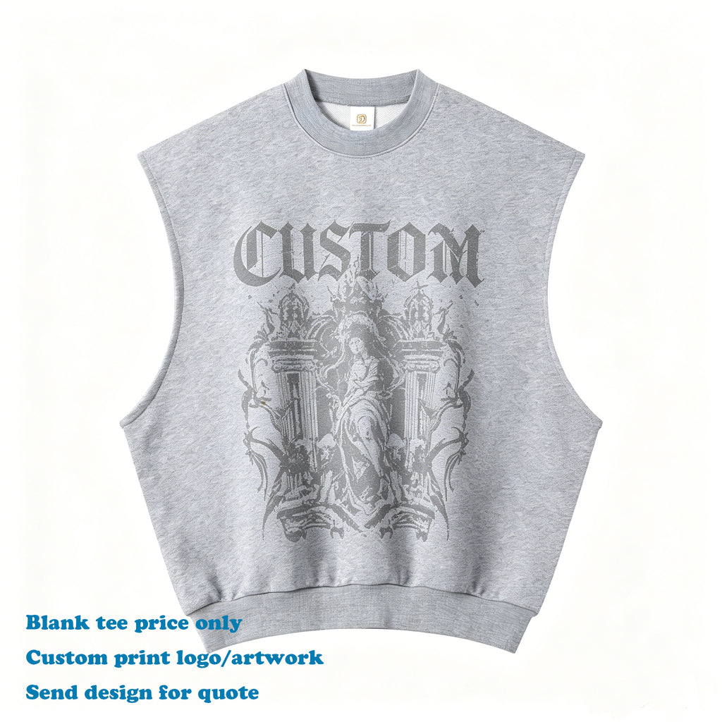 Custom Gym tank Sport Heavy Cotton Streetwear Sleeveless Breathable High Quality O-neck Fashion Men's Dtf Transfers for t Shirts