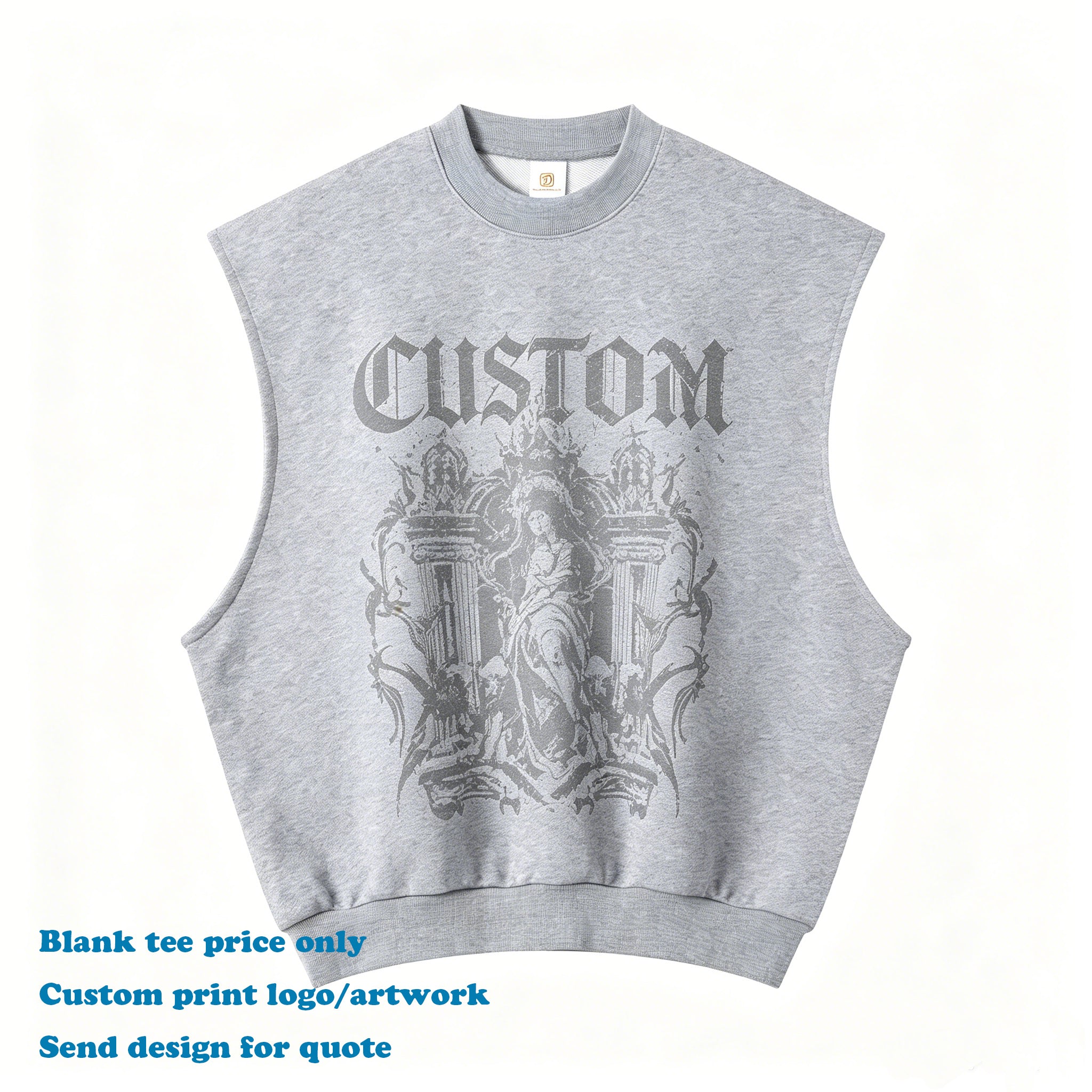 Custom Gym tank Sport Heavy Cotton Streetwear Sleeveless Breathable High Quality O-neck Fashion Men's Dtf Transfers for t Shirts