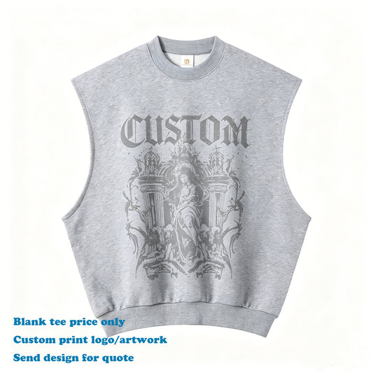 Custom Gym tank Sport Heavy Cotton Streetwear Sleeveless Breathable High Quality O-neck Fashion Men's Dtf Transfers for t Shirts