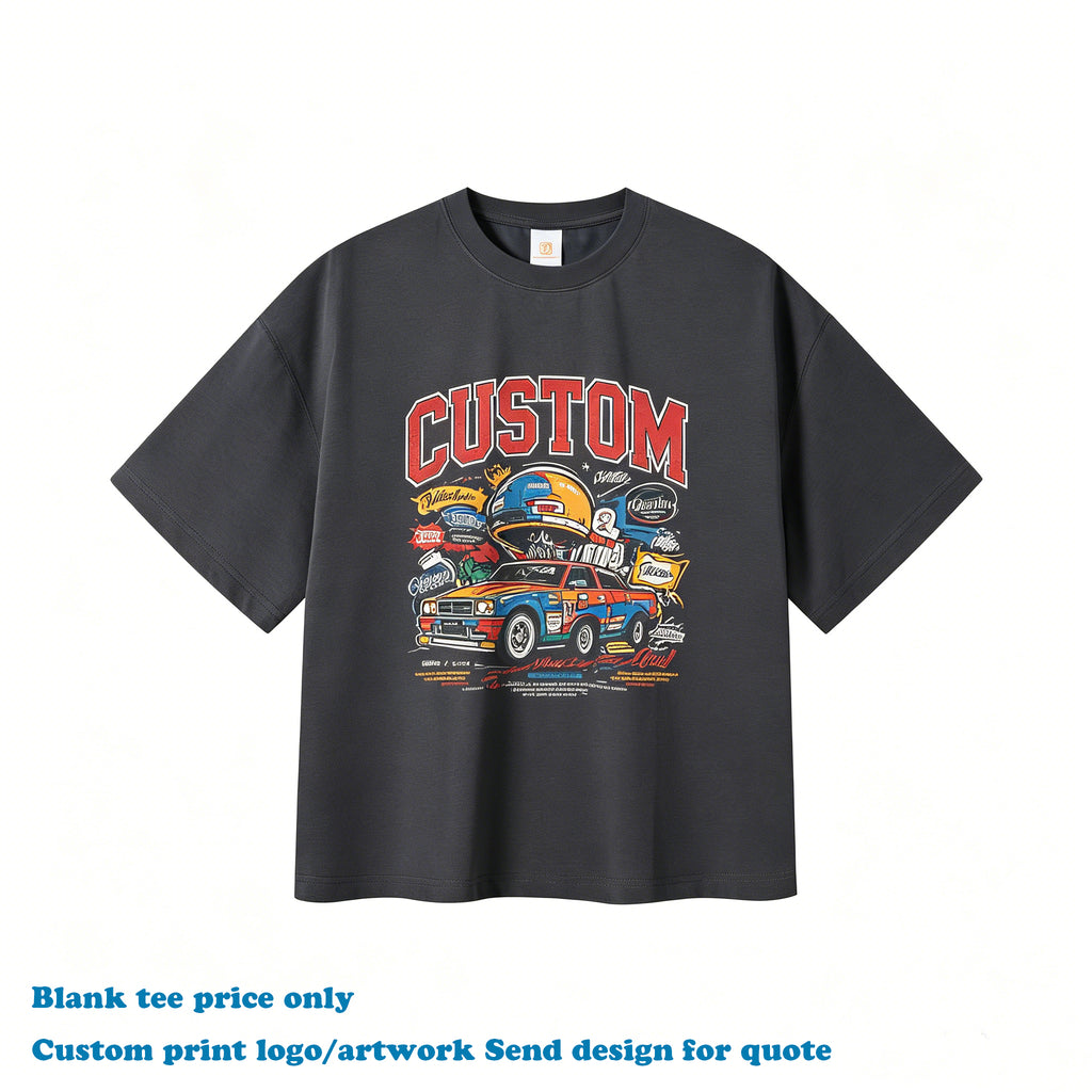 Wholesale Men's T-shirts Customized Design High Quality Round Neck Boxy Cropped Streetwear Fashion Short Sleeve t Shirt Design