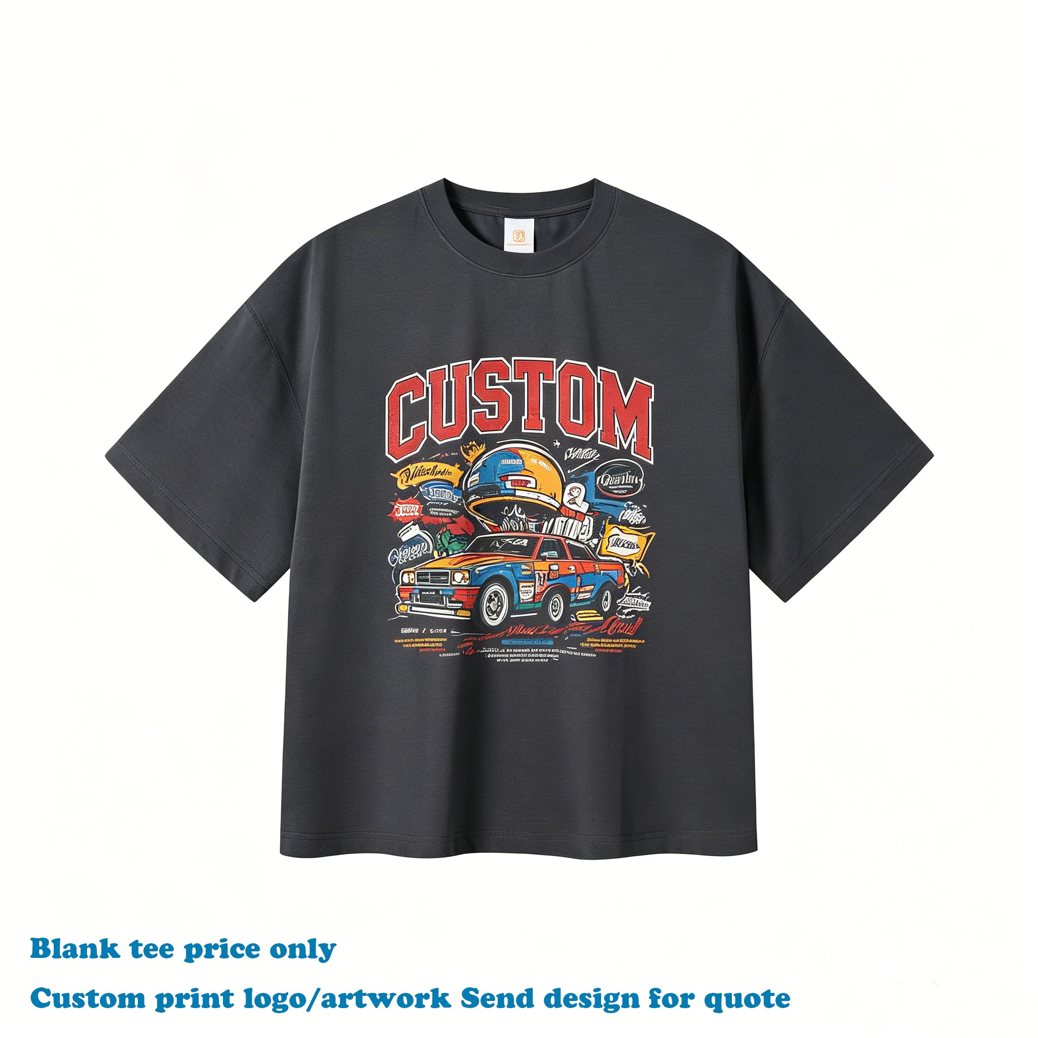 Wholesale Men's T-shirts Customized Design High Quality Round Neck Boxy Cropped Streetwear Fashion Short Sleeve t Shirt Design