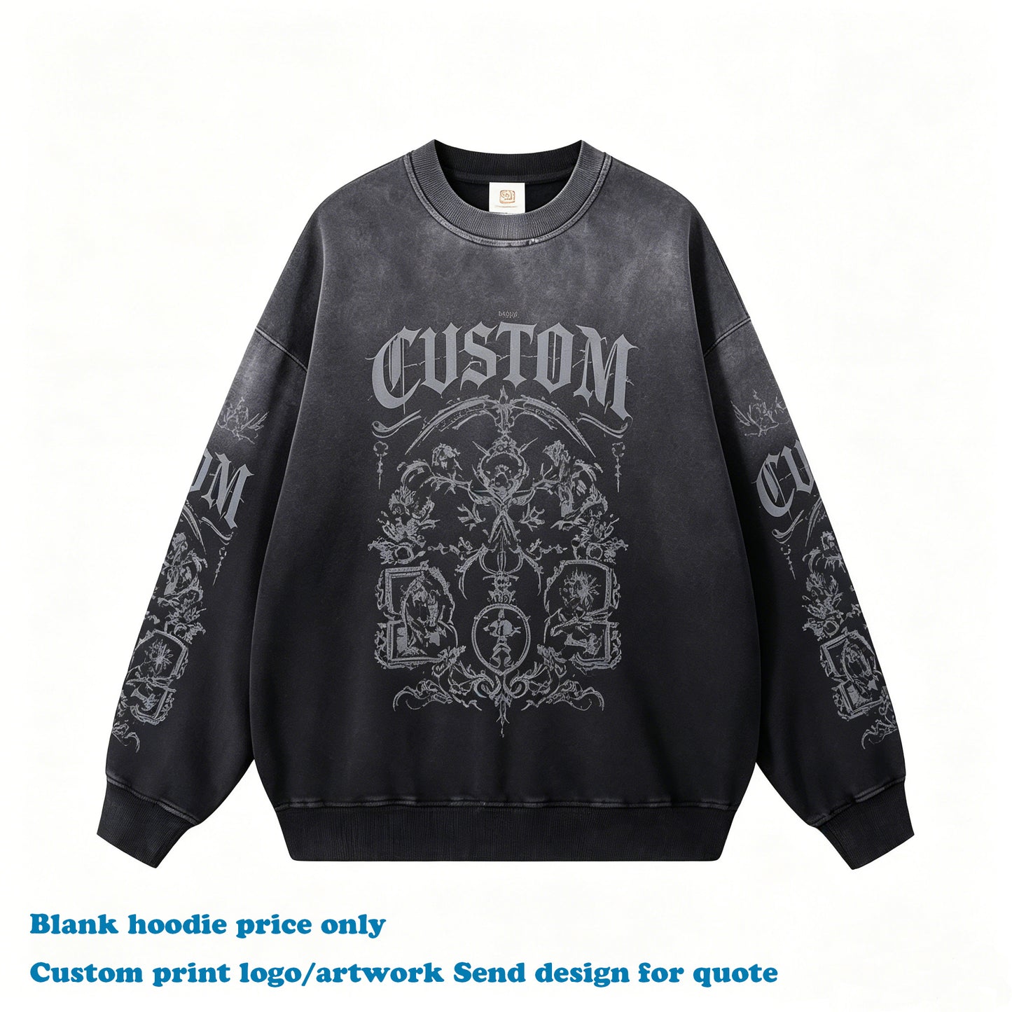 Loose Spray Wash Sweatshirts Custom Crew Neck High Quality Streetwear New Design Heavy Cotton Wholesale Wholesale Hoodies