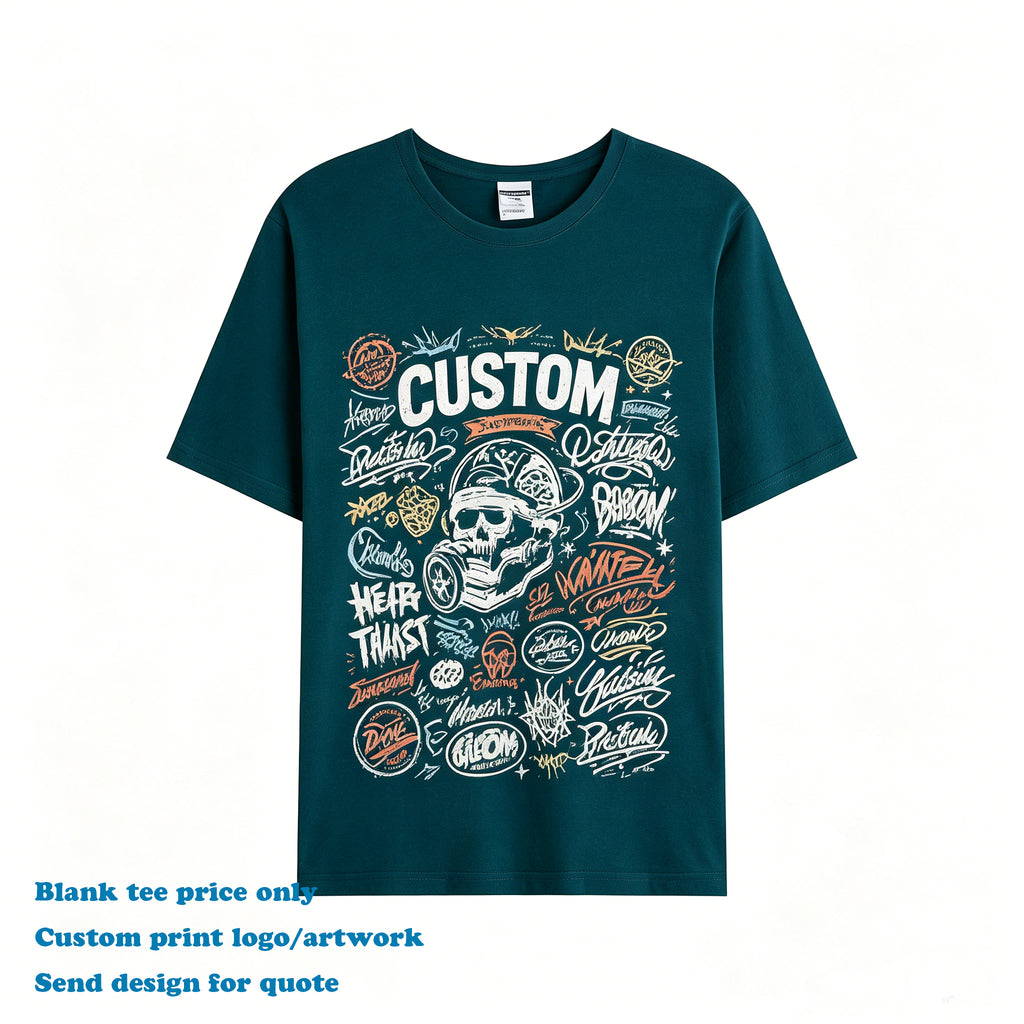 Custom Plus Size Men's T-shirt Summer Casual 100% Cotton Streetwear High Quality O-neck Wholesale Dtf Transfers for t Shirts