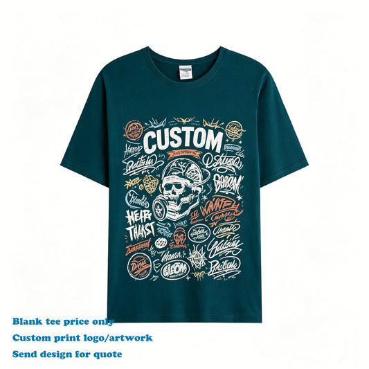 Custom Plus Size Men's T-shirt Summer Casual 100% Cotton Streetwear High Quality O-neck Wholesale Dtf Transfers for t Shirts