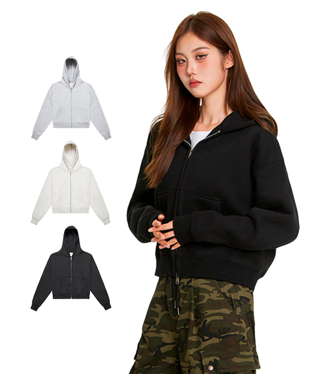 Manufacturer Hoodies Crop Top Short Style Custom Zip up Fleece High Quality Streetwear Polyester/Cotton Hoodie for Women