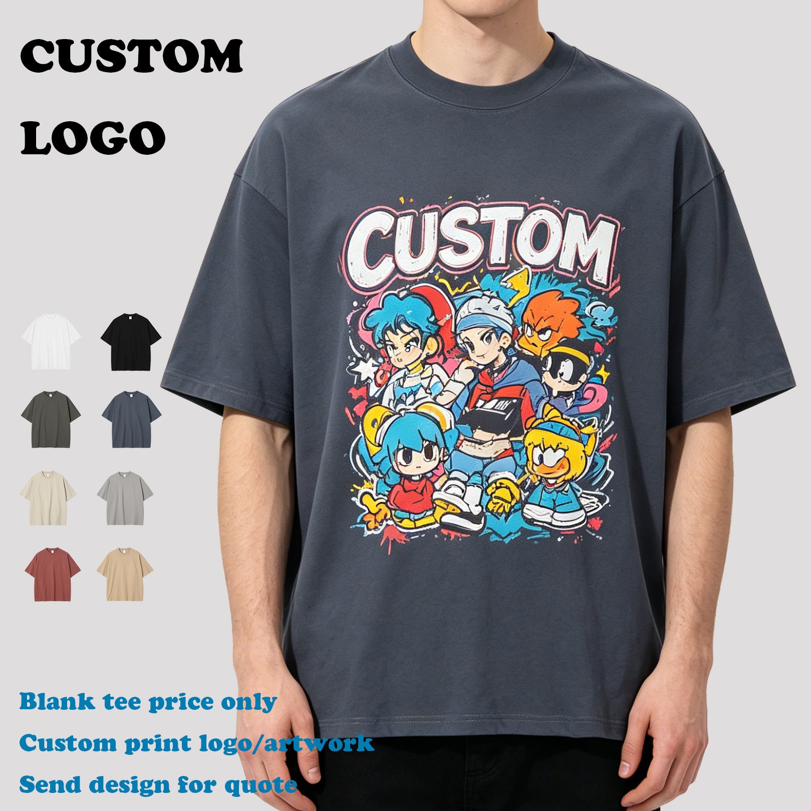 Oem Custom Men's Summer T-shirt New Style Short Sleeve Base T-shirt Blank Casual Acid Wash Design Personalized T-shirt