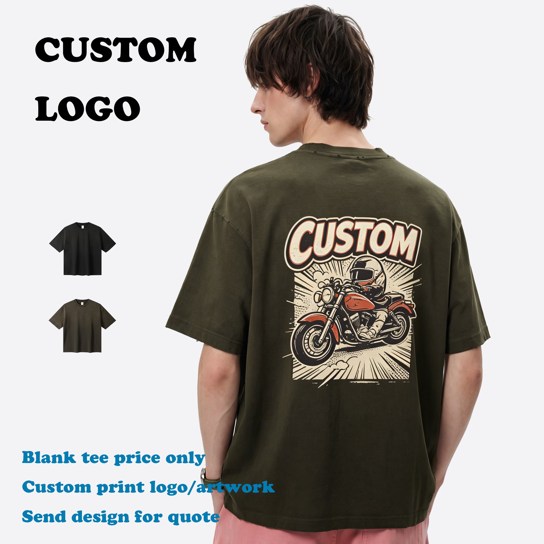 OEM Custom T-shirt Vintage High Quality Design Fashion Streetwear Heavyweight O-neck Blank Casual Wholesale t Shirt for Men
