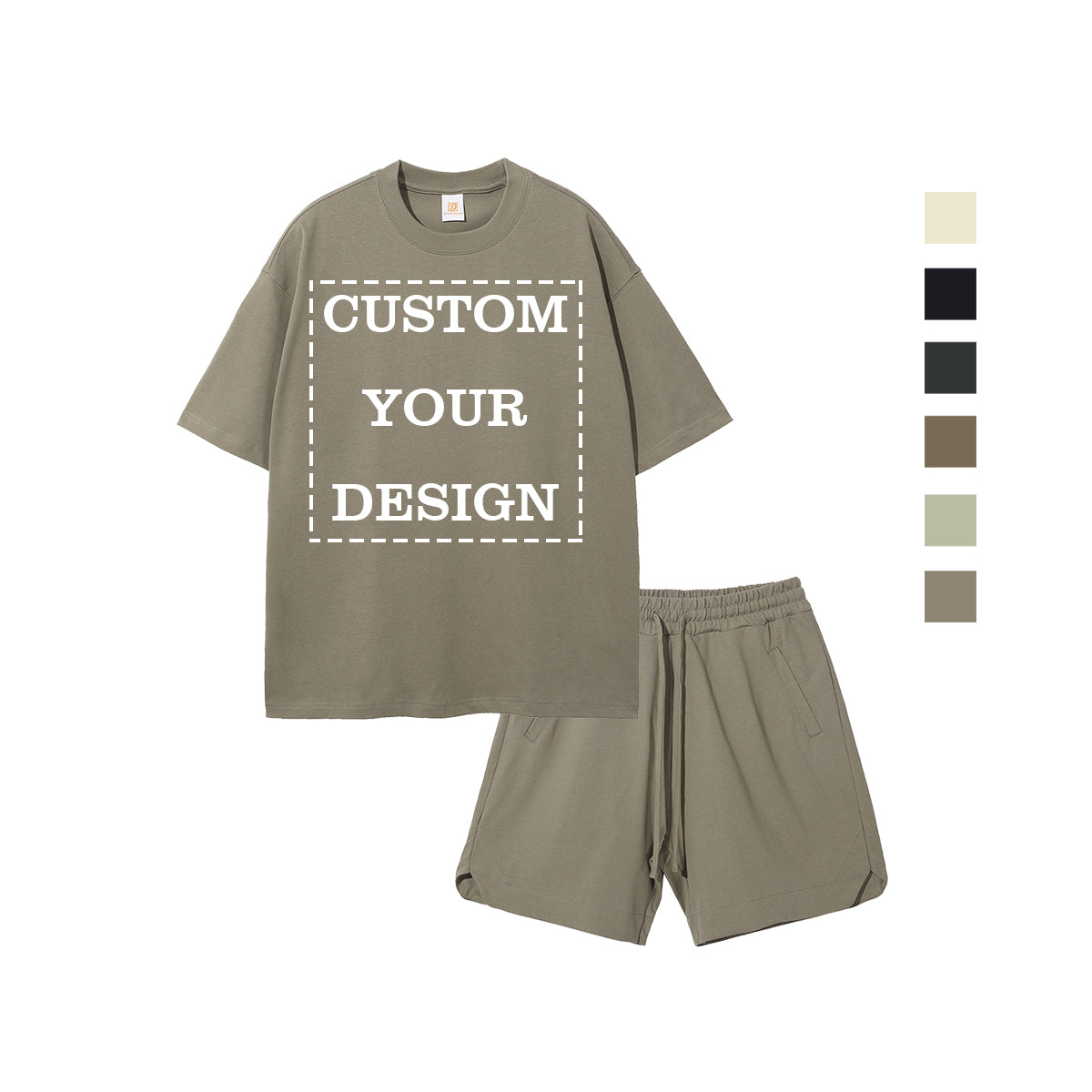 Loose Custom Tshirt and Shorts 100% Cotton Heavyweight Blank Round Neck Casual High Quality Wholesale Personalized T-shirt Suit