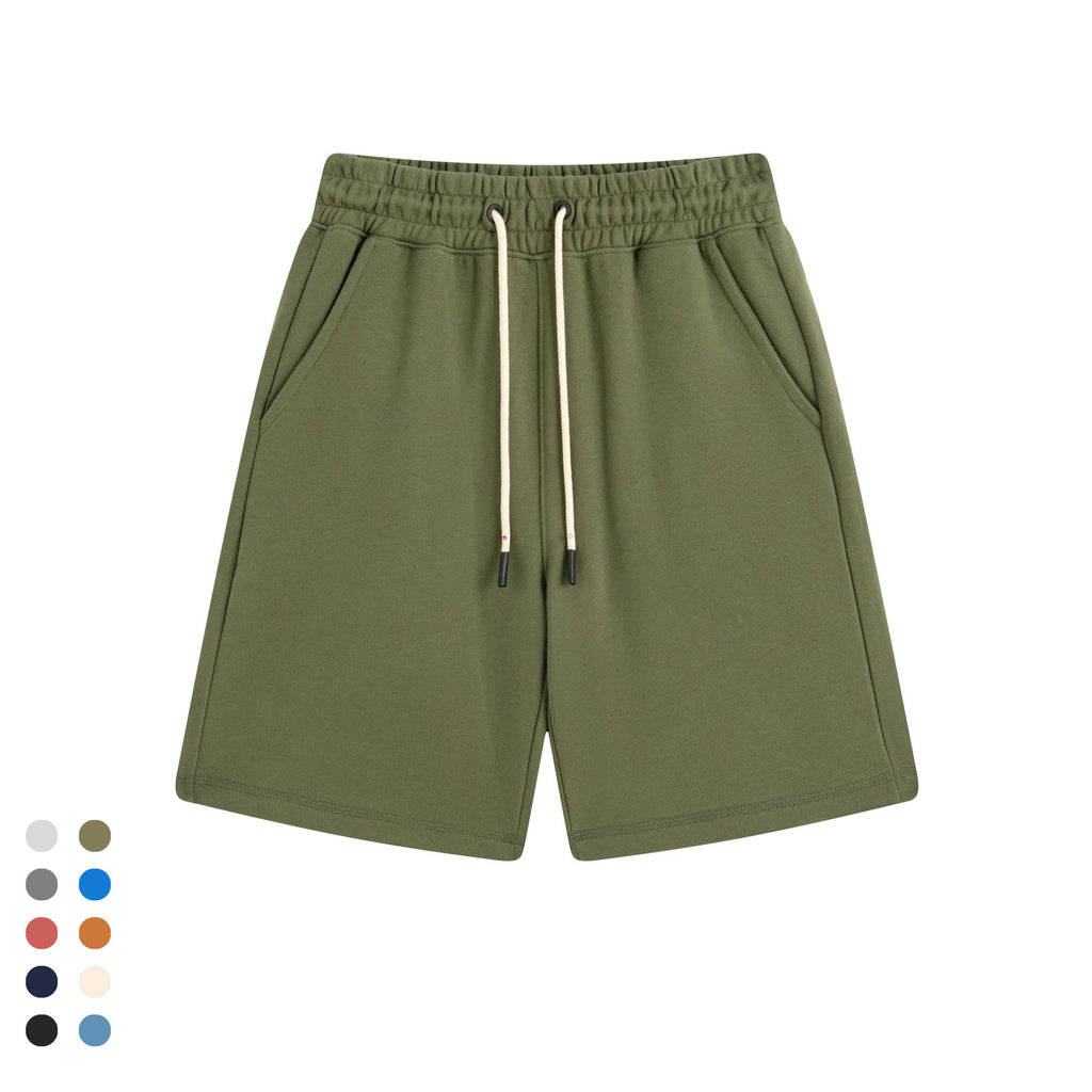 Men's Casual Heavyweight Shorts High Quality Pure Color Custom Design Streetwear Puff Printing Personalized Wholesale Shorts