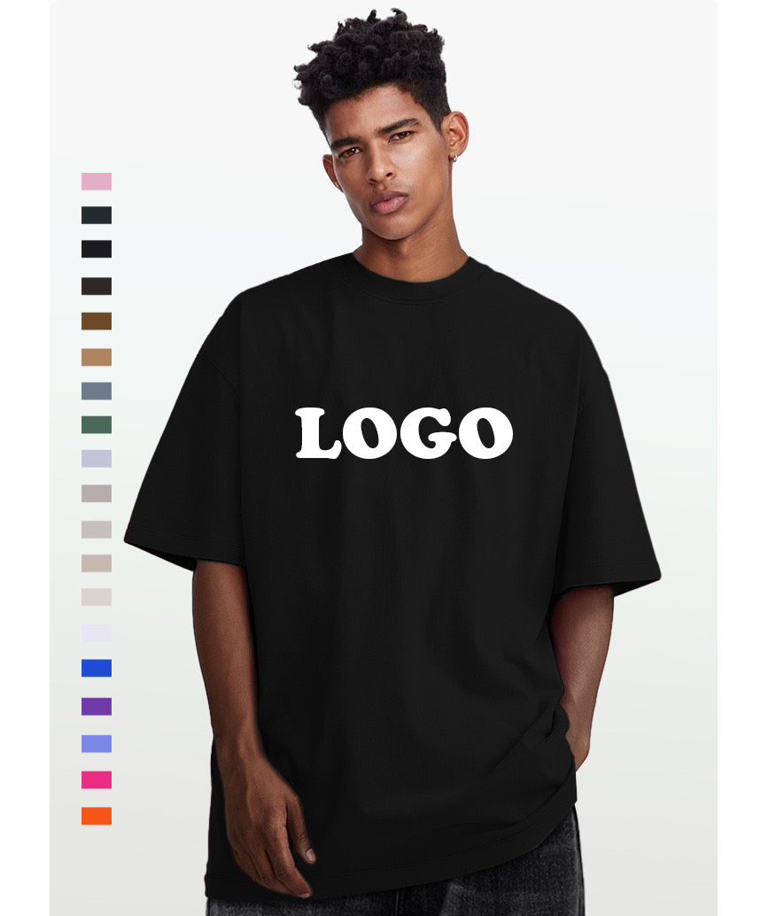 High Quality T-shirt Drop Shoulder Summer Design Custom logo Heavyweight Streetwear Drop Shoulder Pure Color Unisex T-shirts