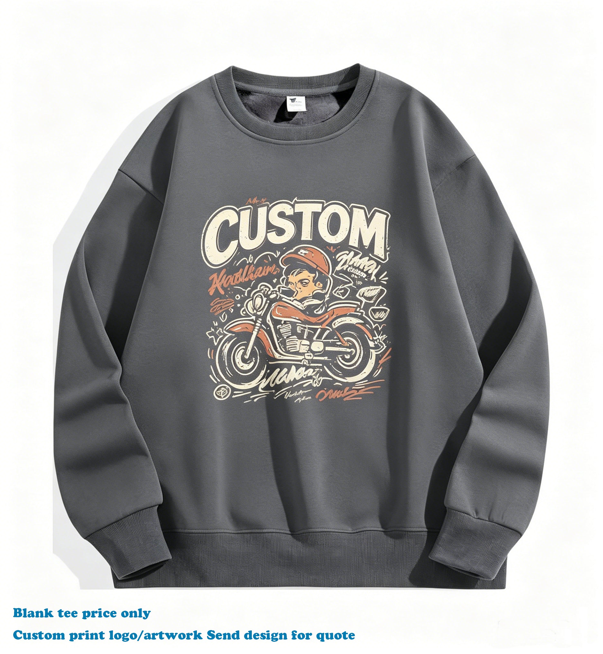 Factory Custom New Design Sweatshirts High Quality Wholesale Puff Printing Blank Cotton Crew Neck Streetwear Men's Hoodies