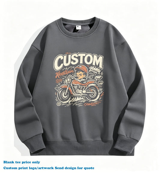 Factory Custom New Design Sweatshirts High Quality Wholesale Puff Printing Blank Cotton Crew Neck Streetwear Men's Hoodies