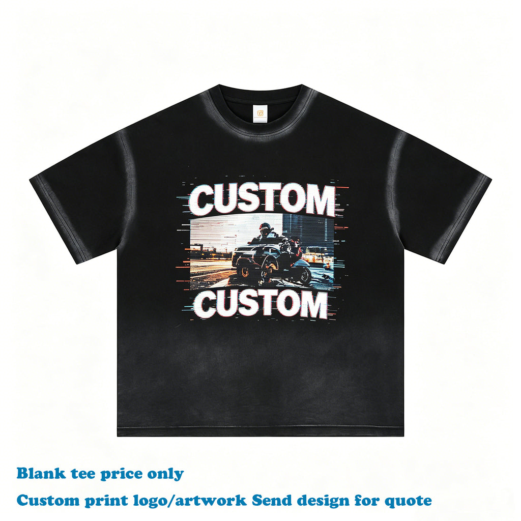 New Design Custom T-shirt High Quality 100% Cotton Washed Heavyweight Summer Short Sleeve Blank Personalized Men's T-shirts