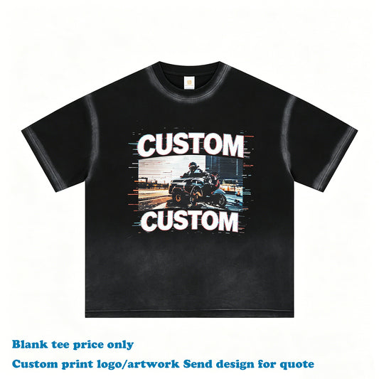 New Design Custom T-shirt High Quality 100% Cotton Washed Heavyweight Summer Short Sleeve Blank Personalized Men's T-shirts