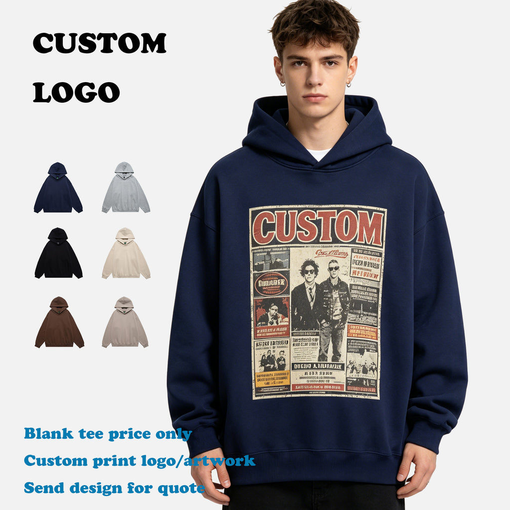 Hot Sale Oversized Hoodie Wireless Custom Fleece High Quality Streetwear Embroidery logo Fashion Men's Hoodies & Sweatshirts