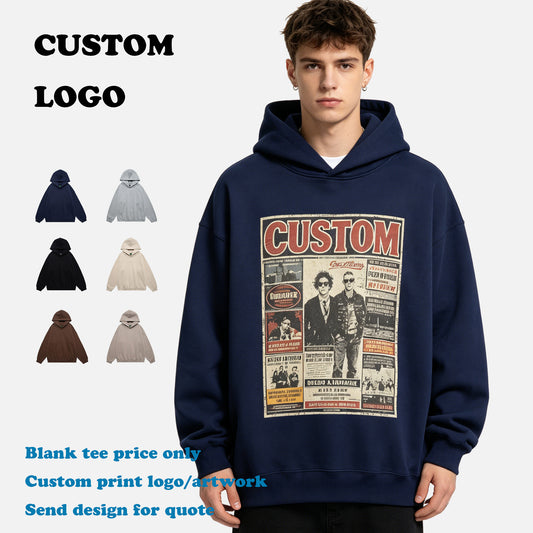 Hot Sale Oversized Hoodie Wireless Custom Fleece High Quality Streetwear Embroidery logo Fashion Men's Hoodies & Sweatshirts