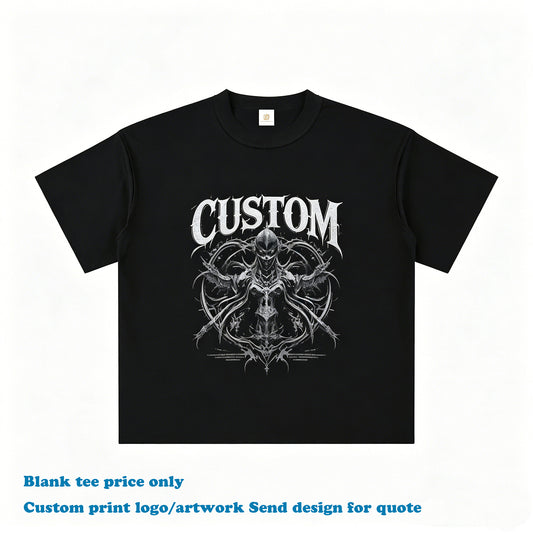 Oversized Tshirt Raw Edge Collar Boxy High Quality Quick Dry Summer Short Sleeve Breathable Custom Streetwear Plain T-shirt
