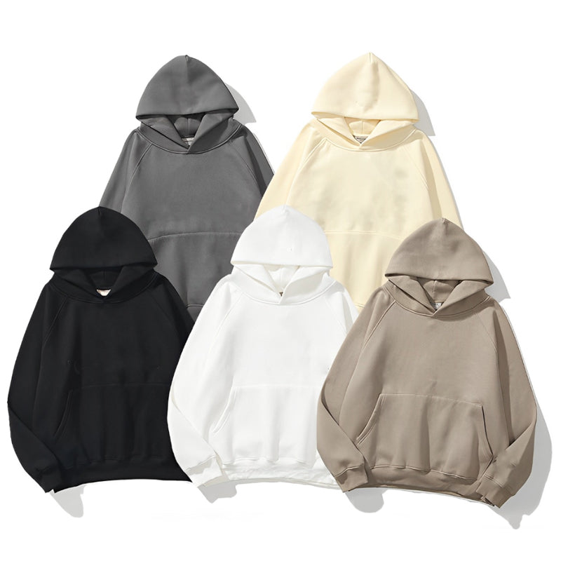 Wholesale Polyester Streetwear Wireless High Quality Raglan Sleeve Fashion Drop Shoulder Heavyweight Custom Puff Print Hoodies