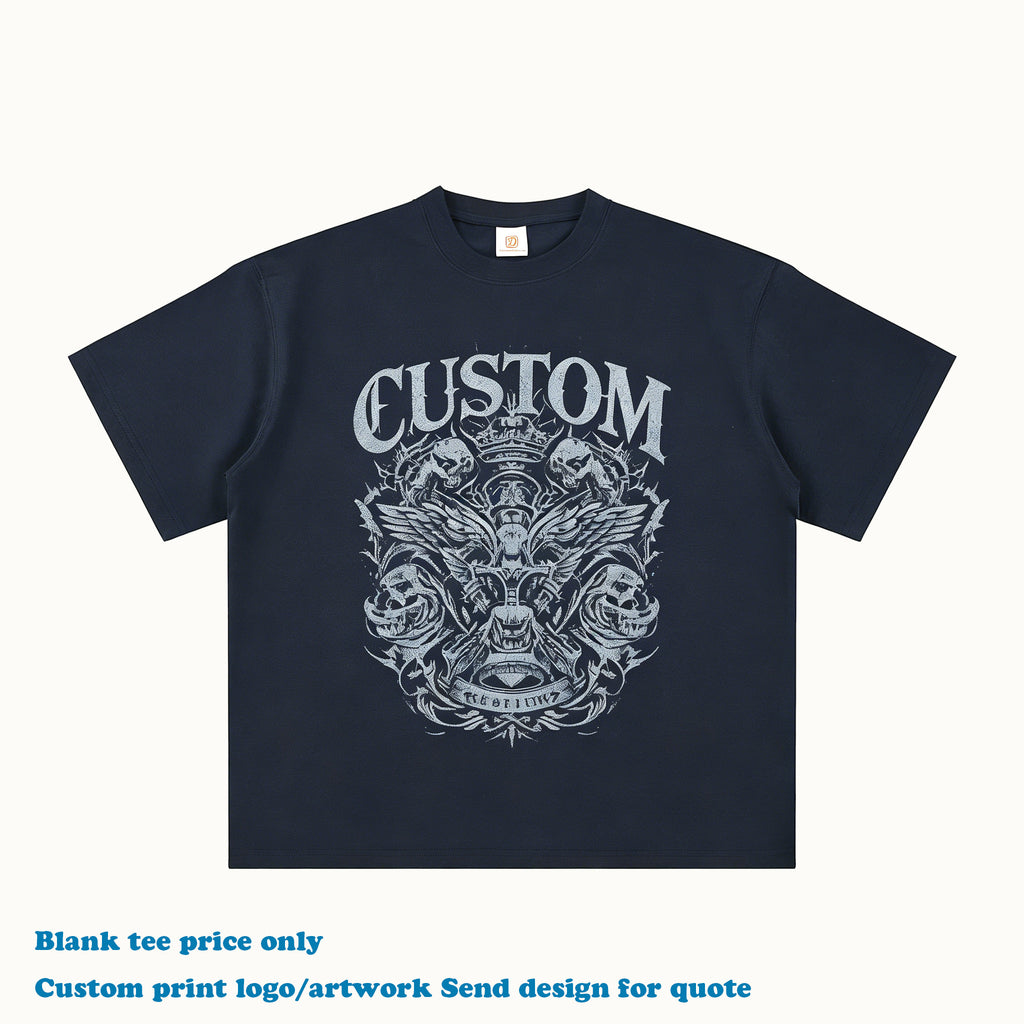 100% Cotton T-shirt Casual Custom Heavyweight Summer New Design O-neck Blank Boxy High Quality Heat Transfers for T-shirts