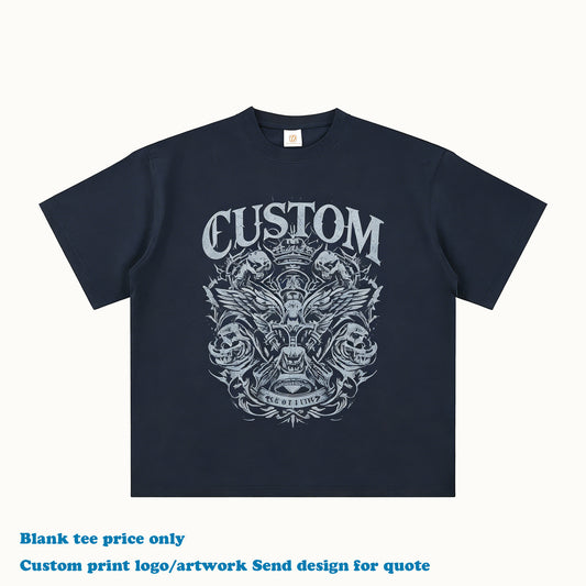 100% Cotton T-shirt Casual Custom Heavyweight Summer New Design O-neck Blank Boxy High Quality Heat Transfers for T-shirts