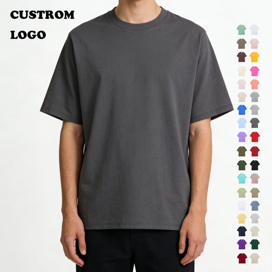 Custom logo T-shirt Loose Drop Shoulder High Quality Wholesale Puff Printing Tshirt Streetwear Short Sleeve Personalized T-shirt