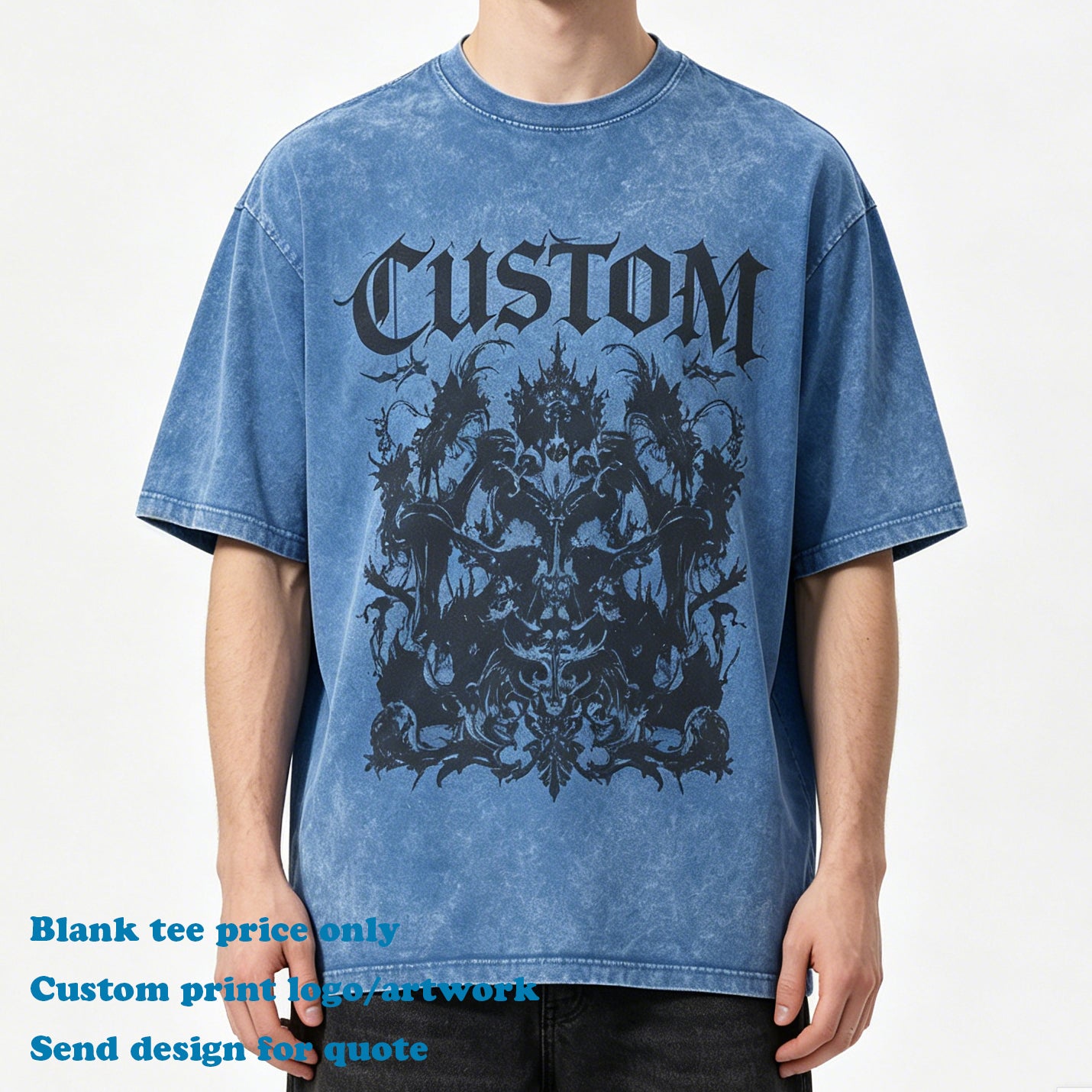 Men's Summer T-shirts Custom Puff Printing New Design High Quality Blank Washed Streetwear Wholesale Dtf Transfers for t Shirts