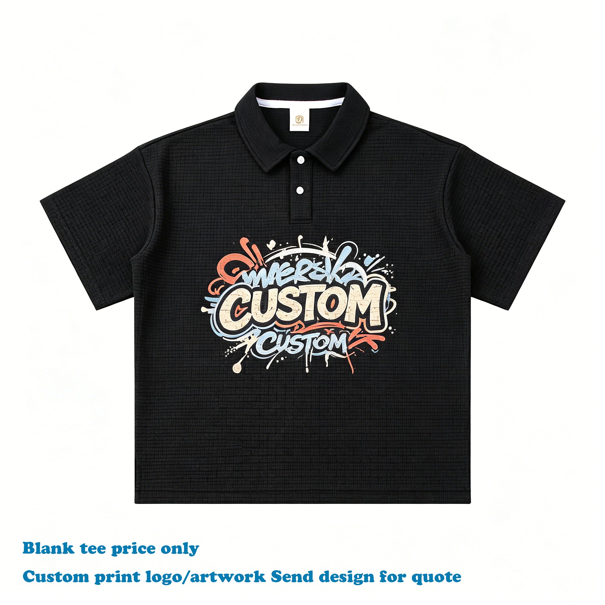 2026 Summer New Design Men's T-shirts Custom Diamond Waffle Polo High Quality Quick-drying Streetwear Wholesale T-shirts