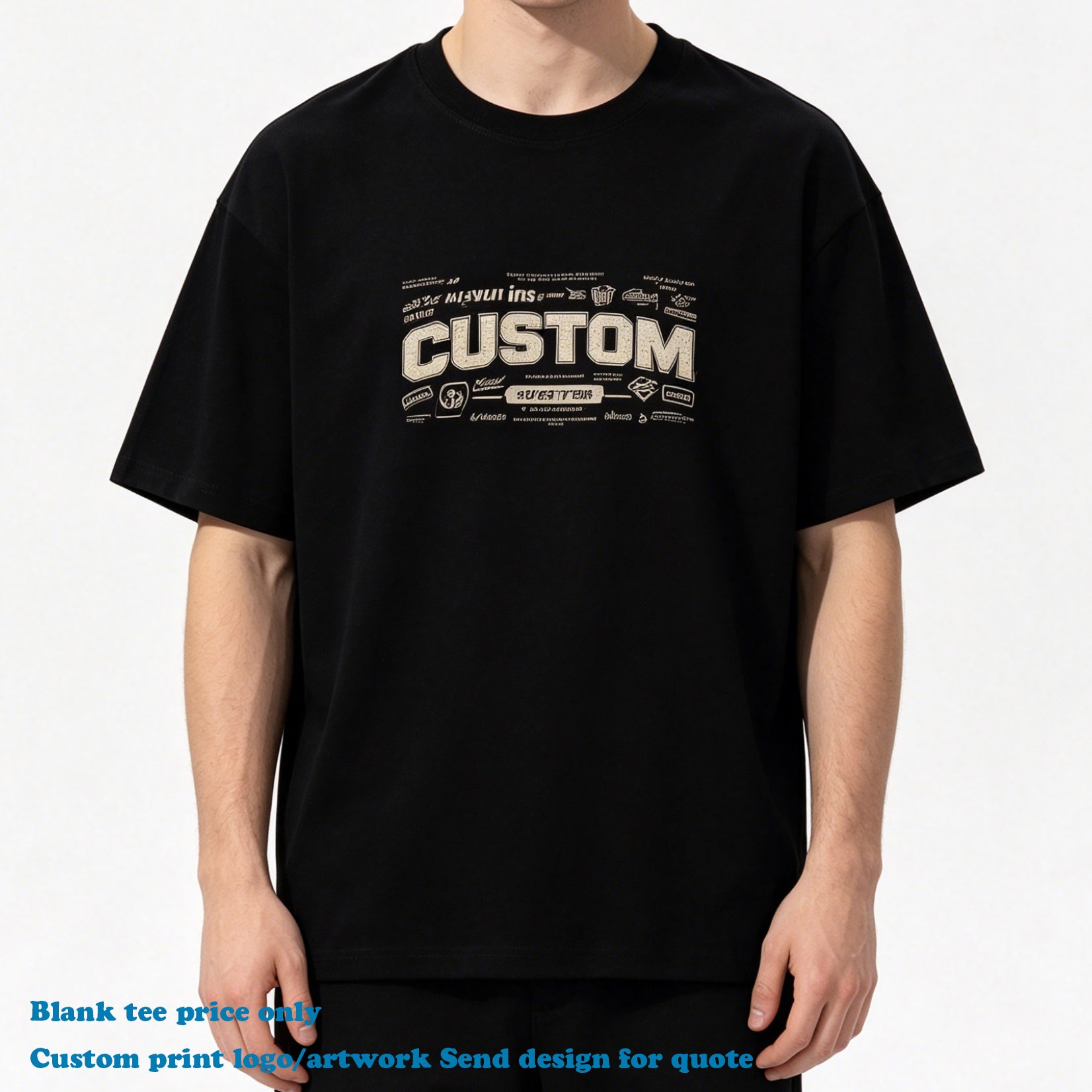 Men's T-shirts Custom 100% Cotton High Quality Streetwear Summer Short Sleeve New Design Drop Shoulder Wholesale T-shirts