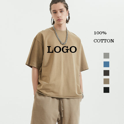 Wholesale Custom Acid Wash t Shirts 100% Cotton Distressed Embroidery Fashionable Streetwear High Quality Men's T-shirts