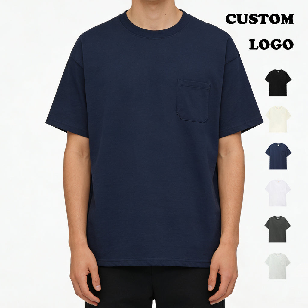 Wholesale 100% Cotton T-shirt Custom High Quality Roun Neck New Design Casual Embroidery logo Personalized T-shirt for Men
