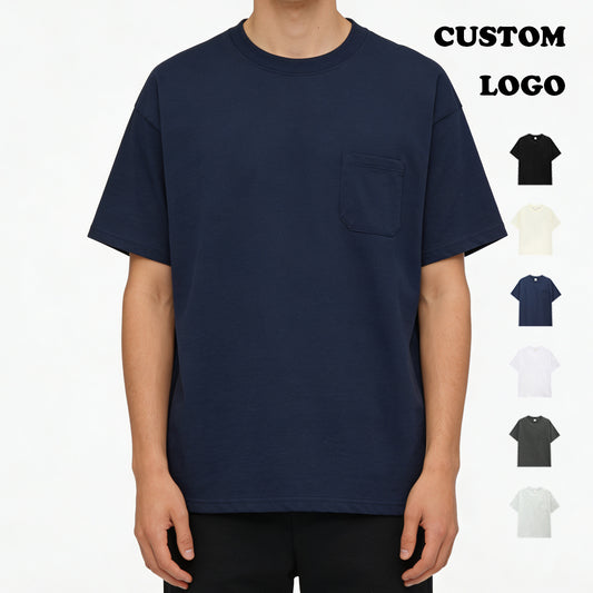 Wholesale 100% Cotton T-shirt Custom High Quality Roun Neck New Design Casual Embroidery logo Personalized T-shirt for Men