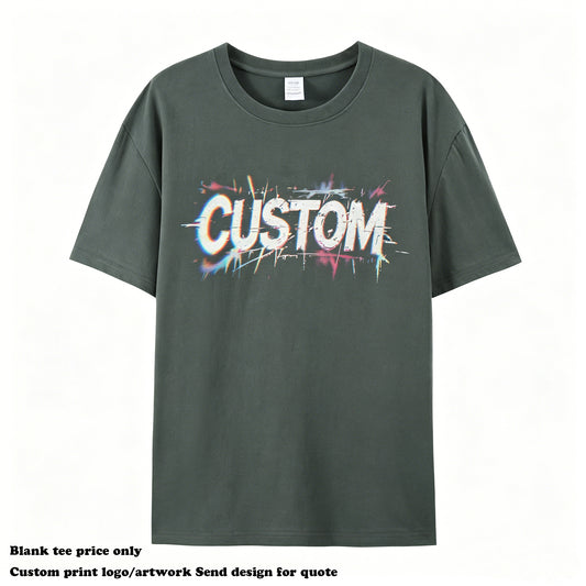 Men's Cotton T-shirt Streetwear New Style High Quality Embroidery logo Round Neck Wholesale Custom Puff Printing T-shirt