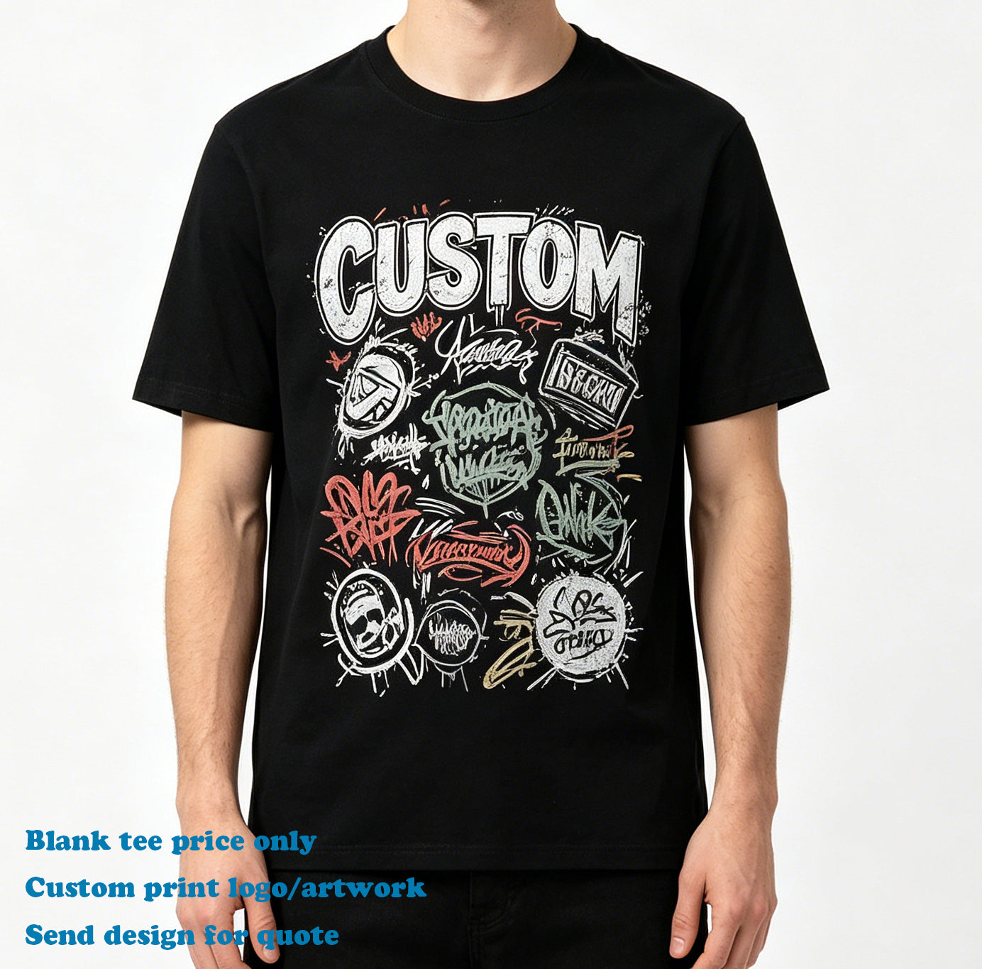Manufacturer T-shirts Custom Puff Printing Streetwear O-neck Design High Quality Embroidery logo 100%Cotton Short Sleeve T-shirt