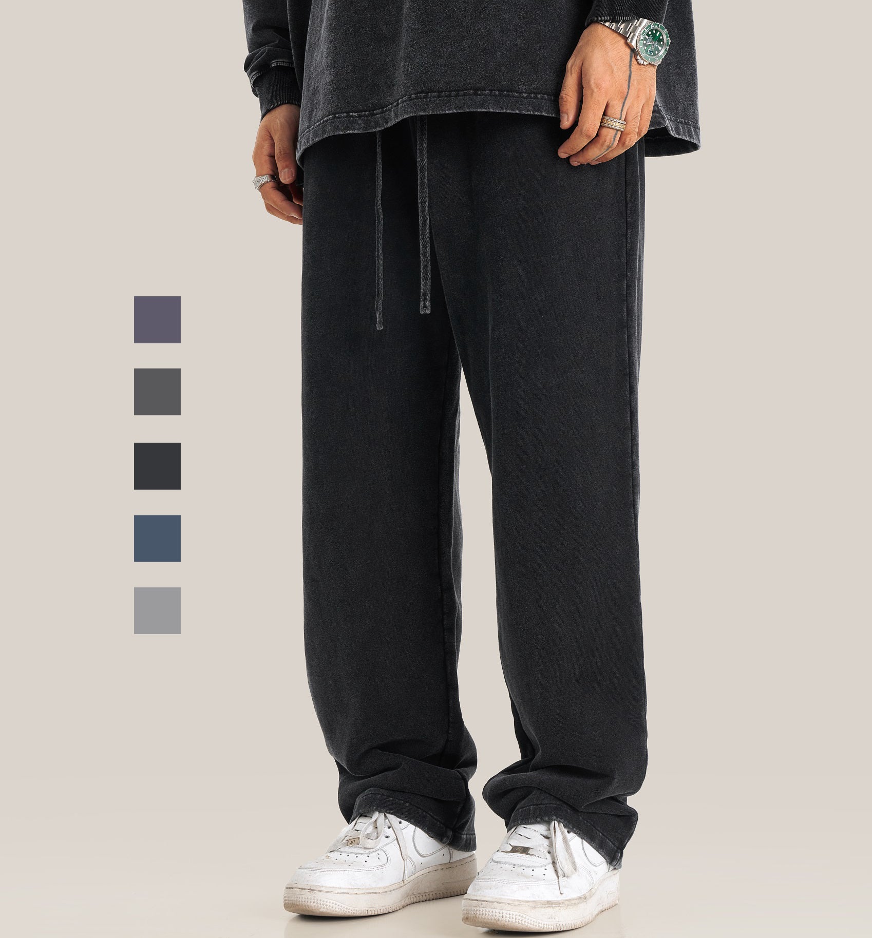 Wholesale Cotton Sweatpants Custom Washed Blank Vintage High Quality Screen Printed Design Vintage Plain Sweatpants for Men
