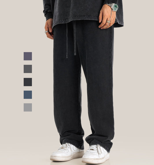 Wholesale Cotton Sweatpants Custom Washed Blank Vintage High Quality Screen Printed Design Vintage Plain Sweatpants for Men